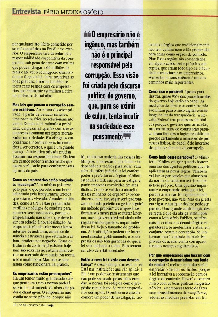 Mendicidad ensayo café Páginas Amarelas da Revista Veja sobre a Lei Anticorrupção
